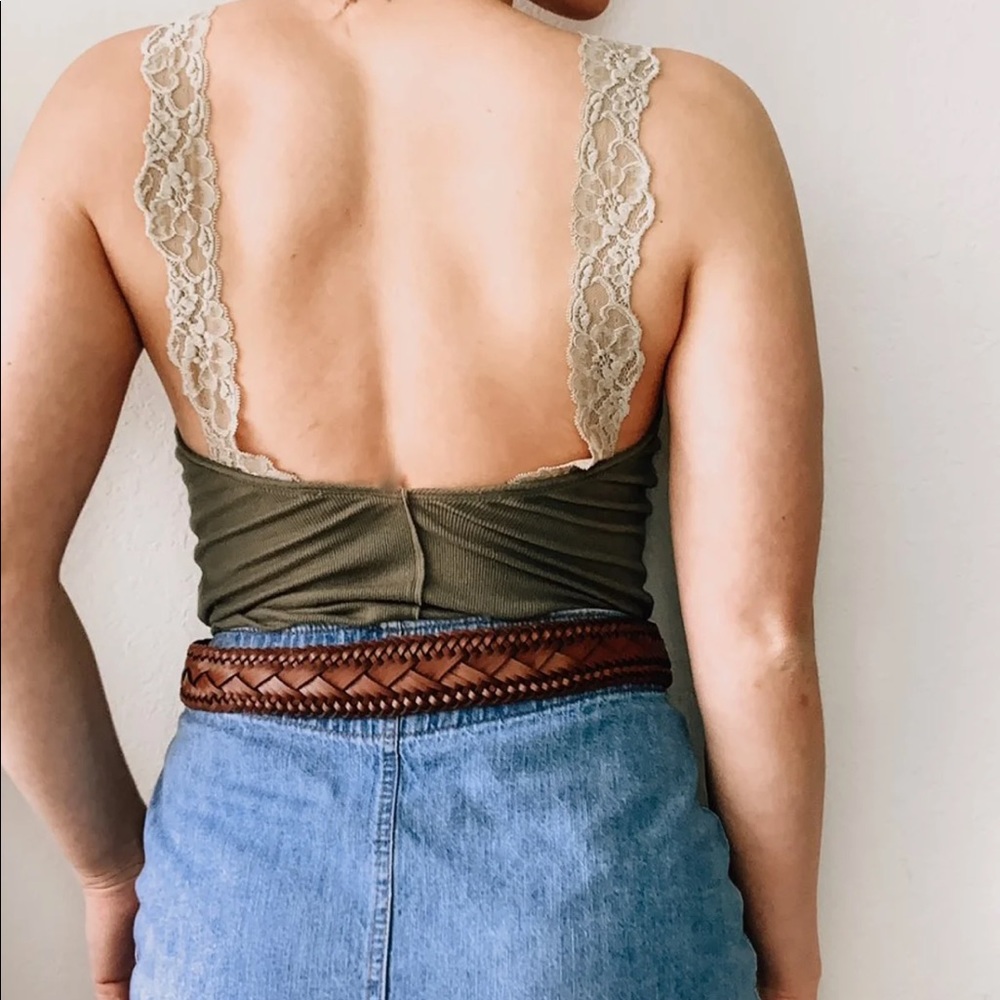 Free People Flipside Lace Strap Low Back Tank Top